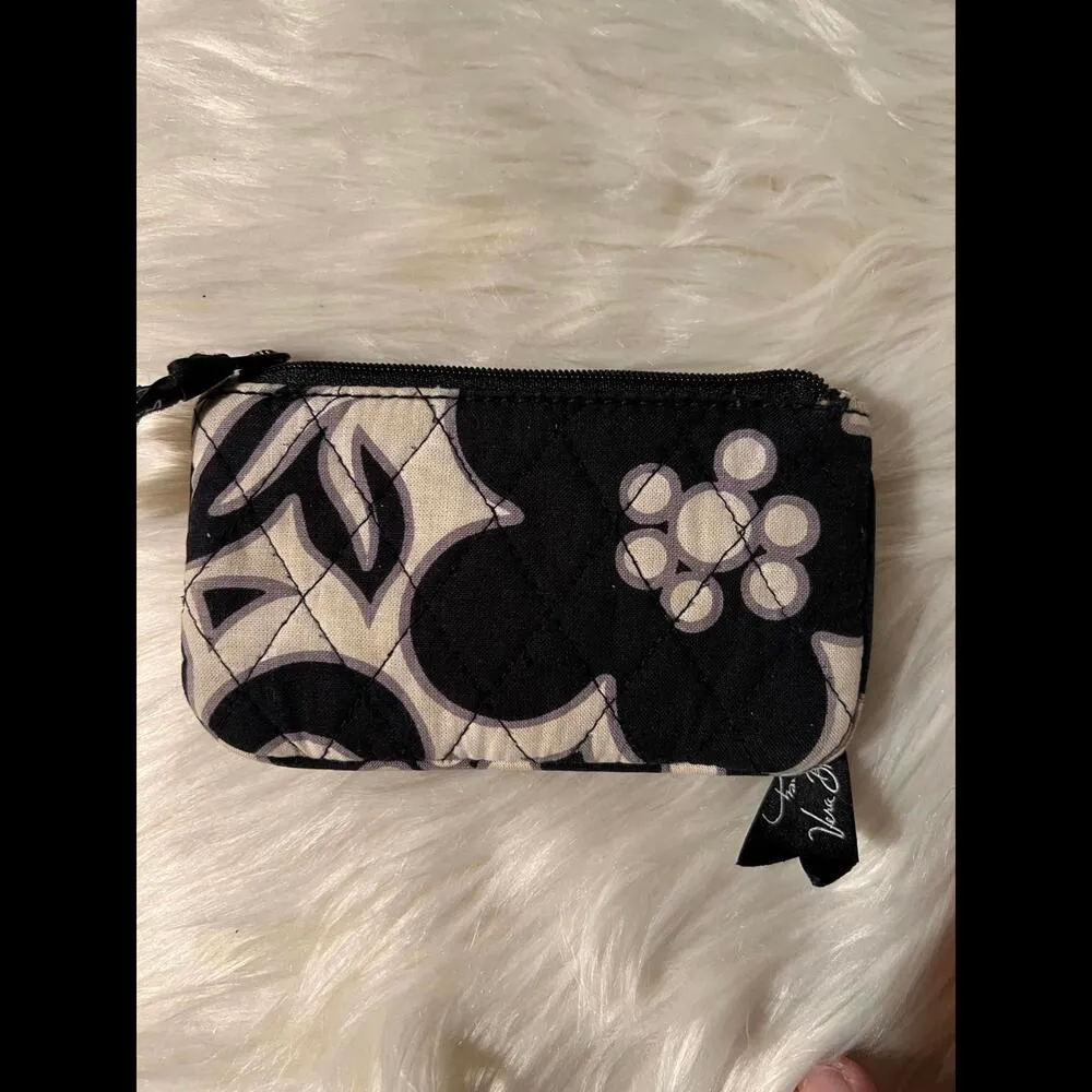 Vera Bradley Quilted Coin Purse  - Black & White Pattern - Image 6