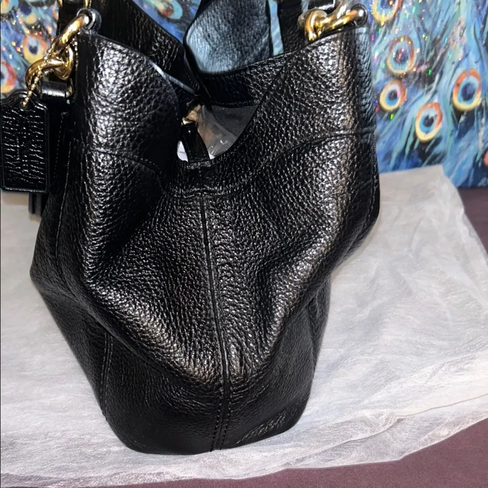 Coach Lexy Black Pebbled Leather Shoulder Bag - Image 6