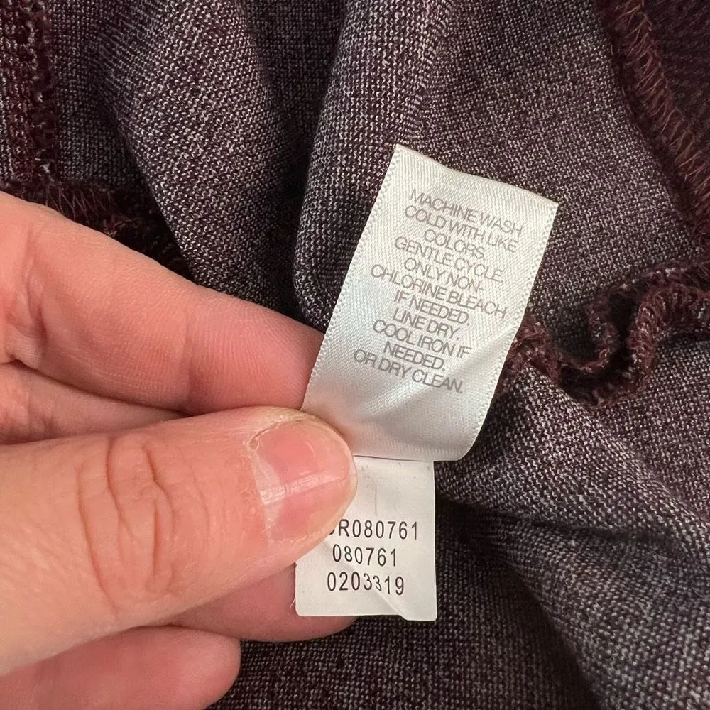 J Jill Women's Ponte Long Sleeve with Pockets Knit Shift Burgundy Dress Size XL - Image 10