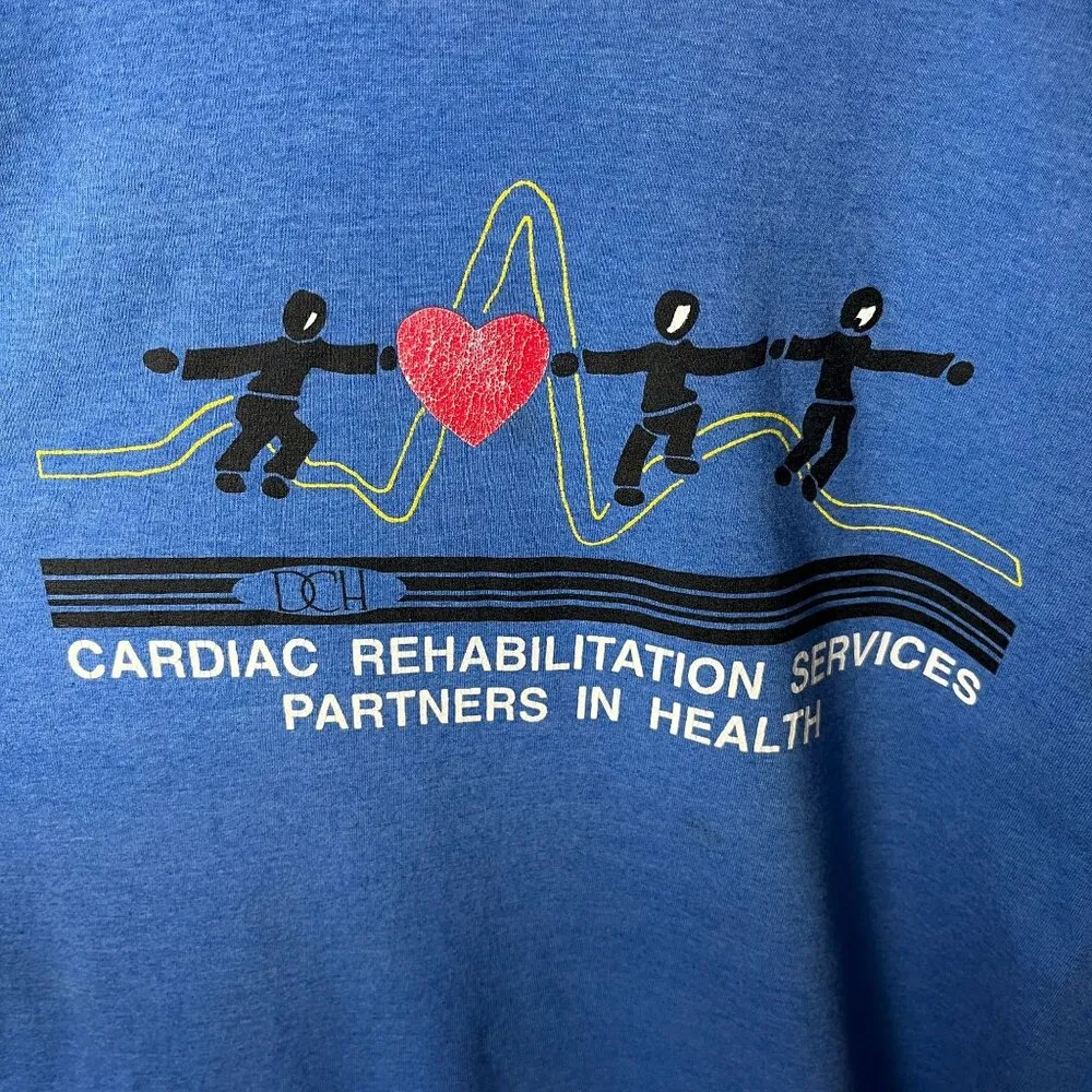 DCH Cardiac Rehabilitation Services T Shirt Vintage 90s Large L Blue Graphic Tee - Image 5
