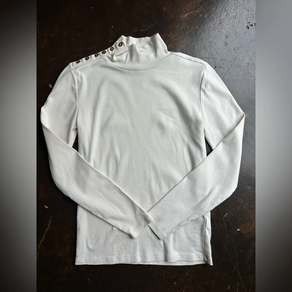 J.Crew Elegant Cream Turtleneck Top (791) - Image 9