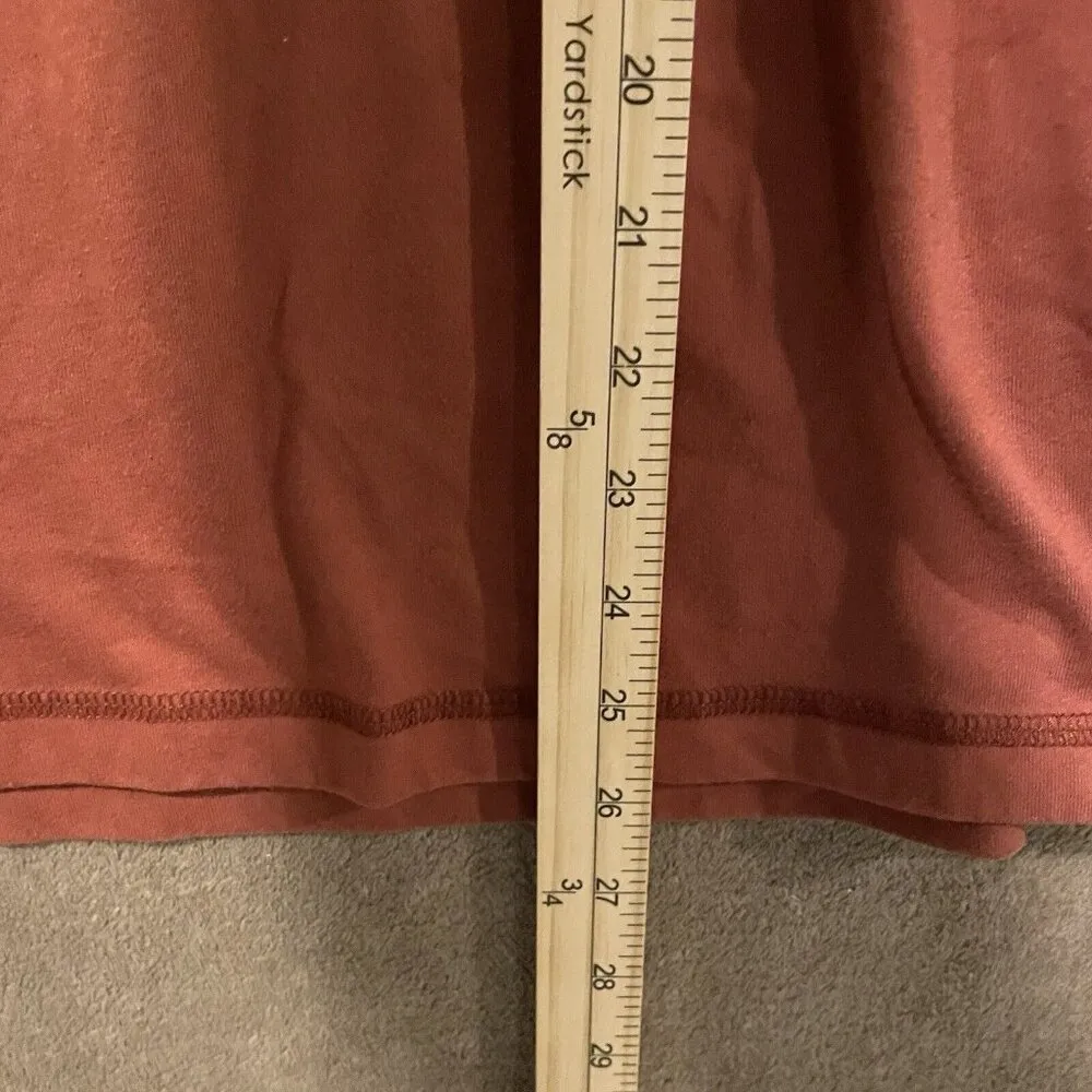 Abercrombie & Fitch Women Rust Brown Embroidered Spell Out Long Sleeve T-Shirt M - Image 7