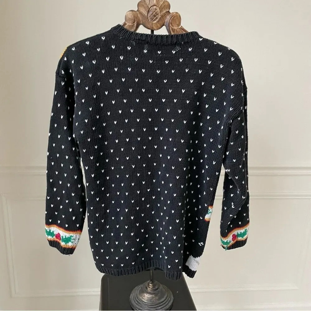 Vintage Northern Isles Signature Santa Christmas Button Cardigan L Black Size L - Image 11
