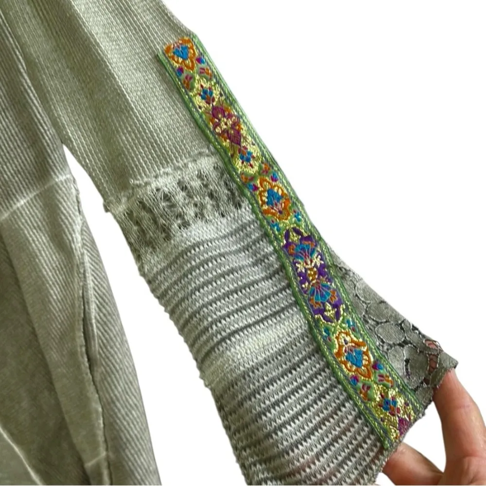 EUC Soft Surroundings Cadence Thermal Open Front Waffle Knit Duster Top Medium - Image 5