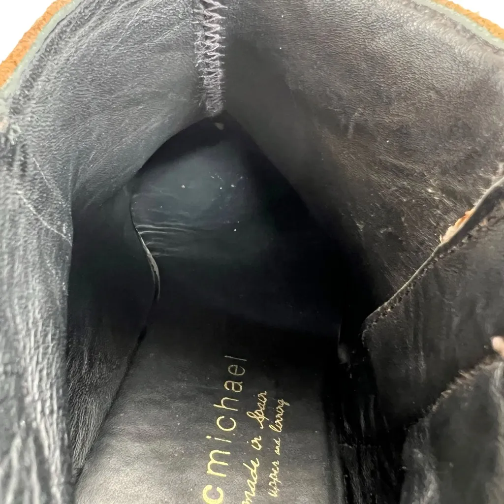 Eric Michael Brown Suede Leather & Snakeskin Ankle Boots Booties - Image 14