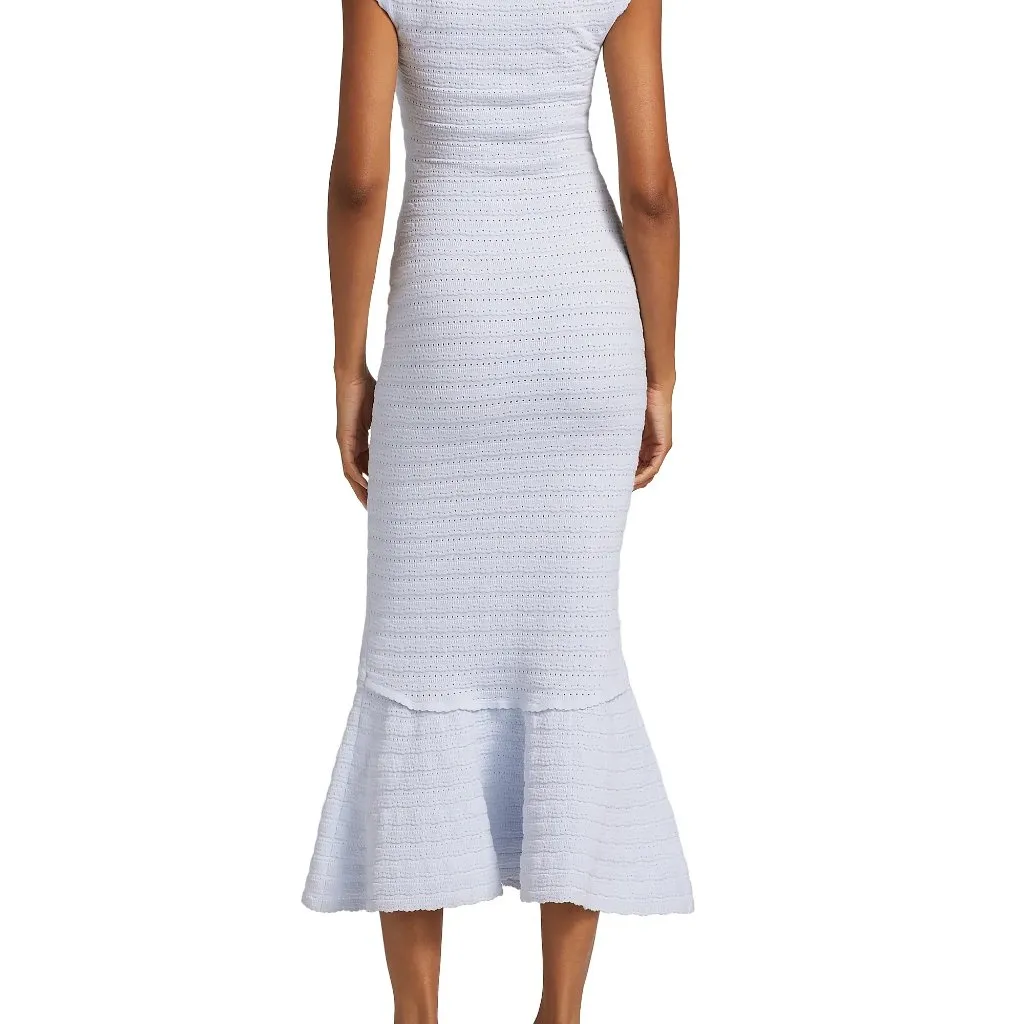 LoveShackFancy | Leigh Pointelle Knit Midi Dress Blue | NWT - Image 5