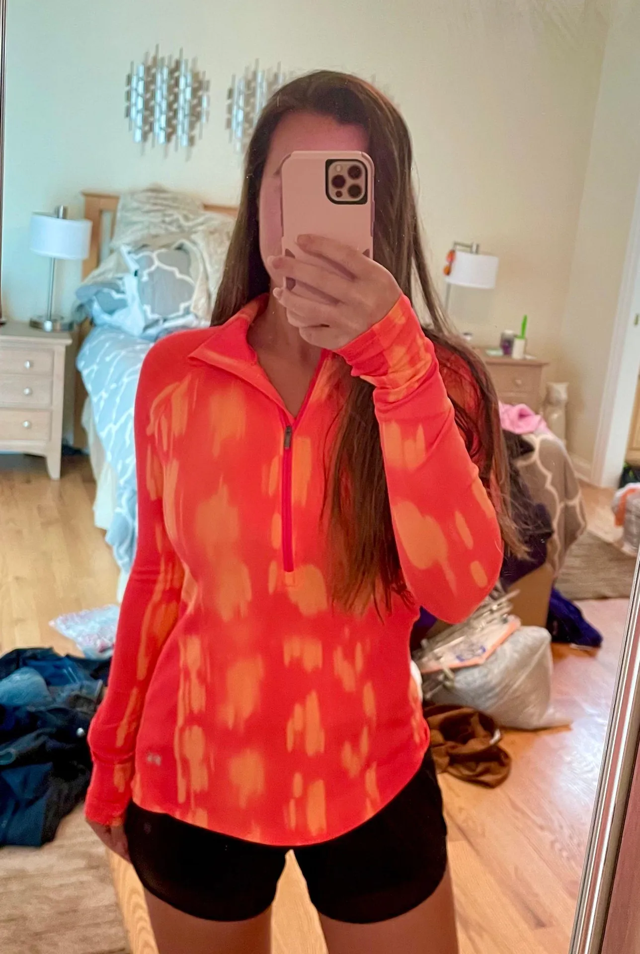 Neon Long Sleeve Workout Quarter Zip - Image 4