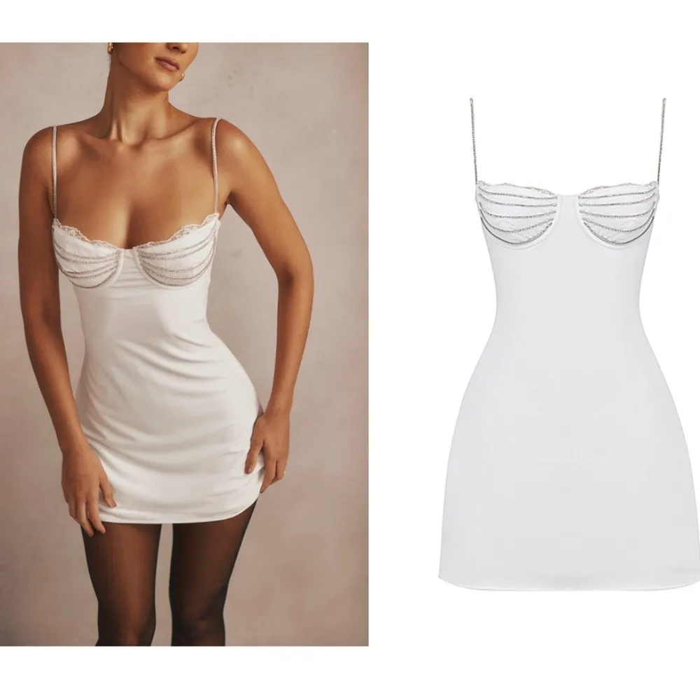 House of CB ‘Grace’ embellished velvet white mini dress‎ NWOT size L - Image 12