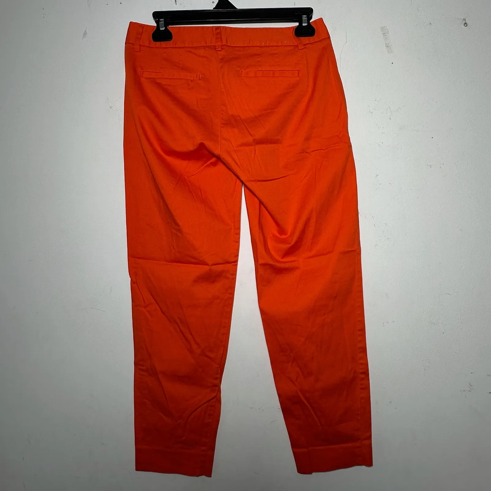 J. Crew City Fit Orange Cotton Blend Stretch Cropped Pants Women's Size 0 - Image 2