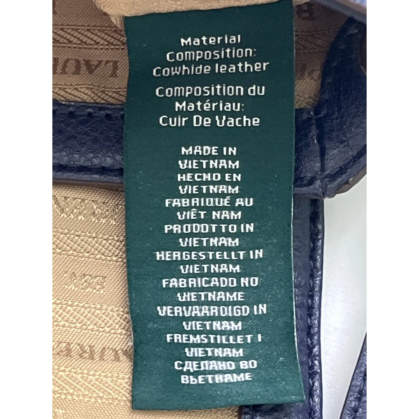 Lauren Ralph Lauren Purple Blue Leather Crossbody Bag Gold Hardware RLL Logo - Image 13