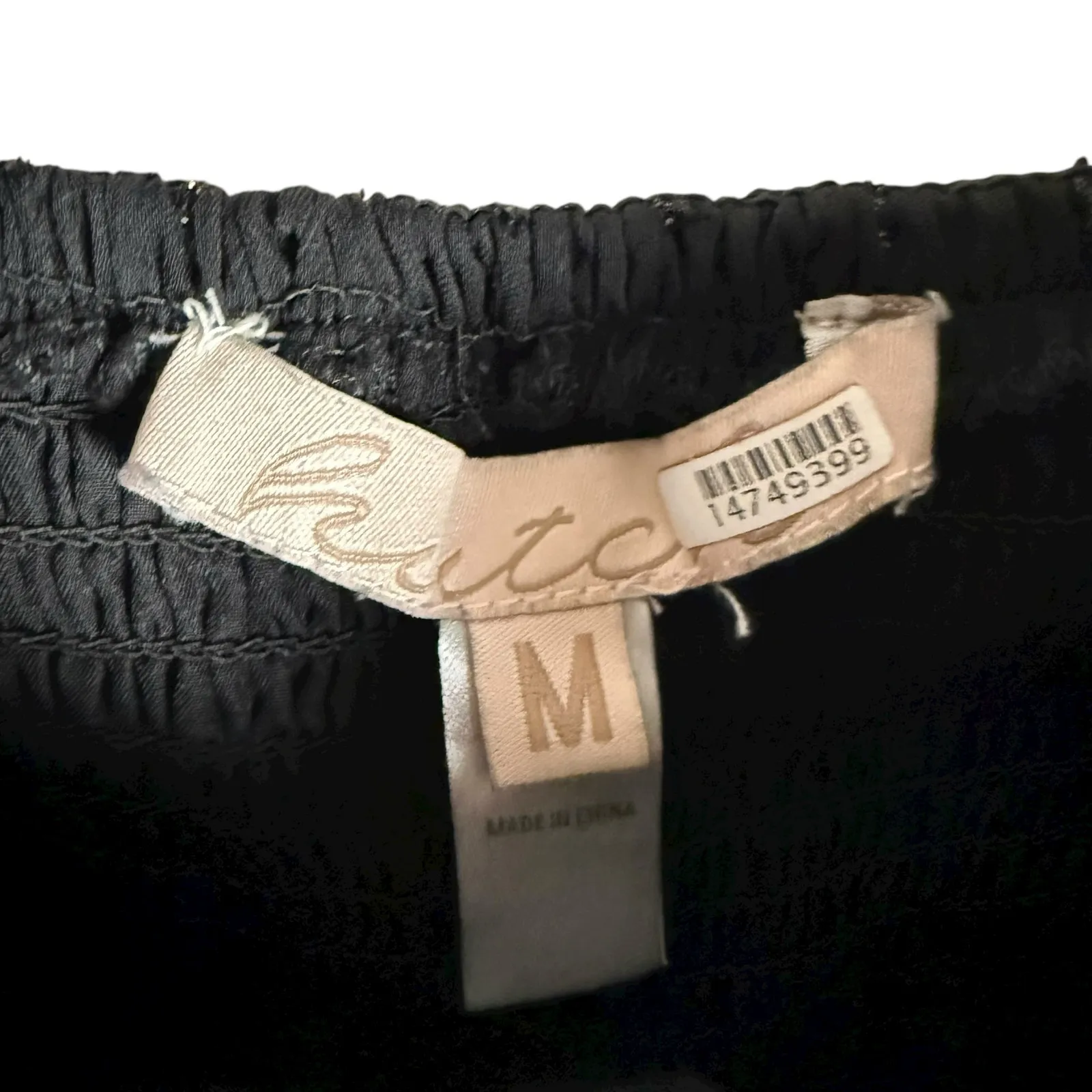 Hutch Anthropologie Reni Black Ruffled Blouson Sleeve Clipdot Chiffon Top Size M - Image 10