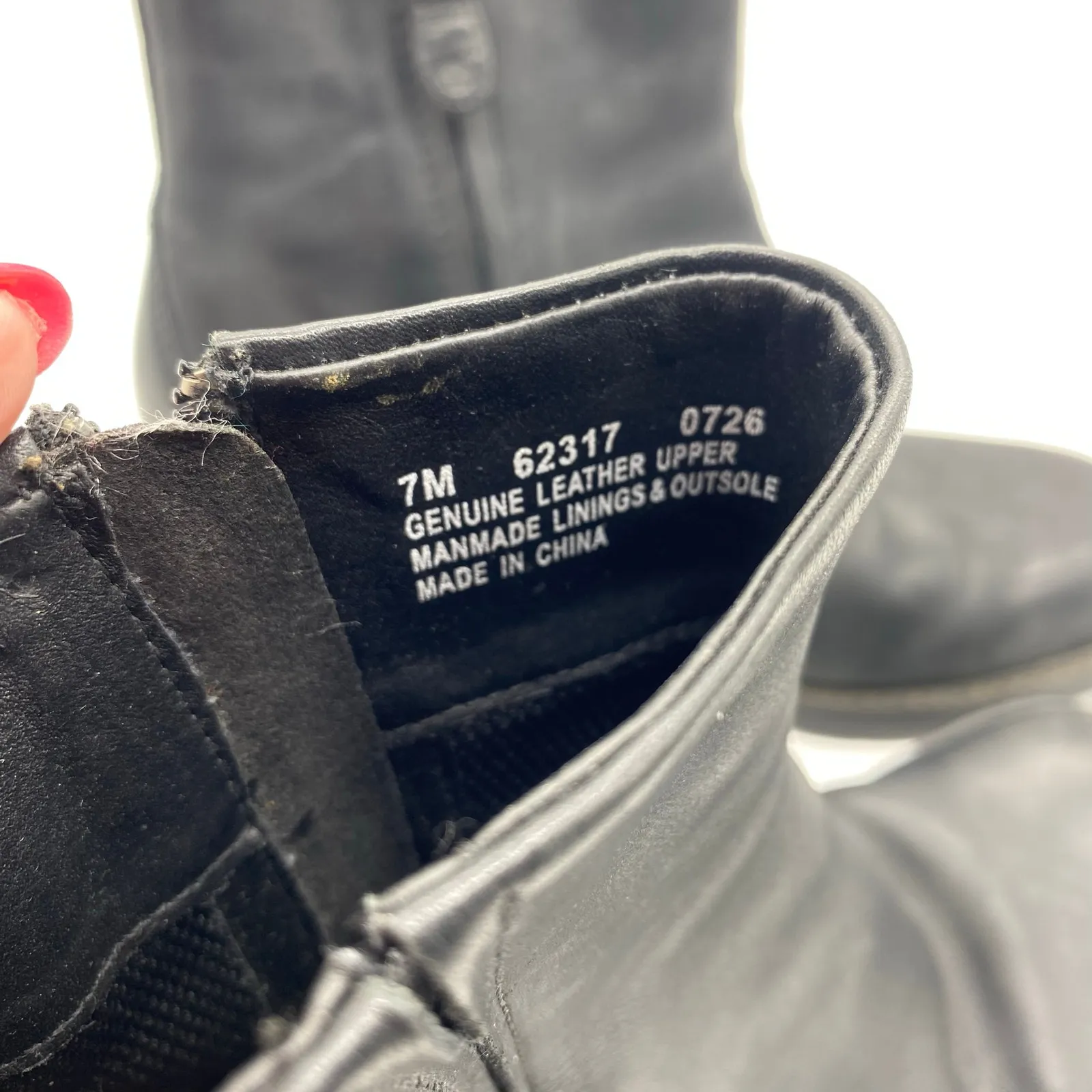 Timberland Alyse Black Leather Block Heel Ankle Boots Moto Y2K Women's size 7 - Image 11