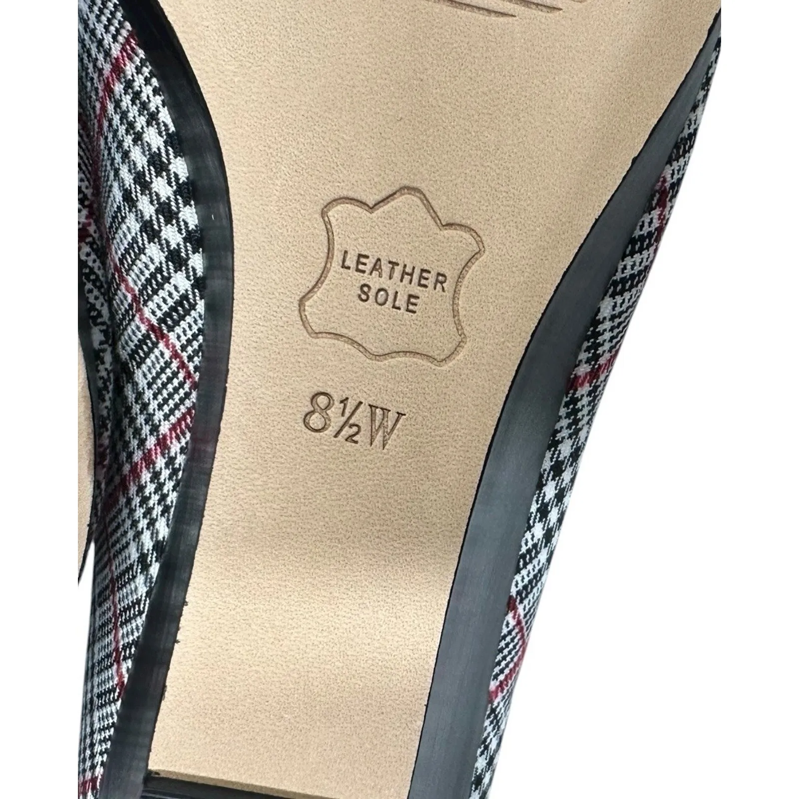 NEW Talbots Lacey Black Red White Plaid Wedge Heel Shoes Womens Size 8.5 Wide - Image 10