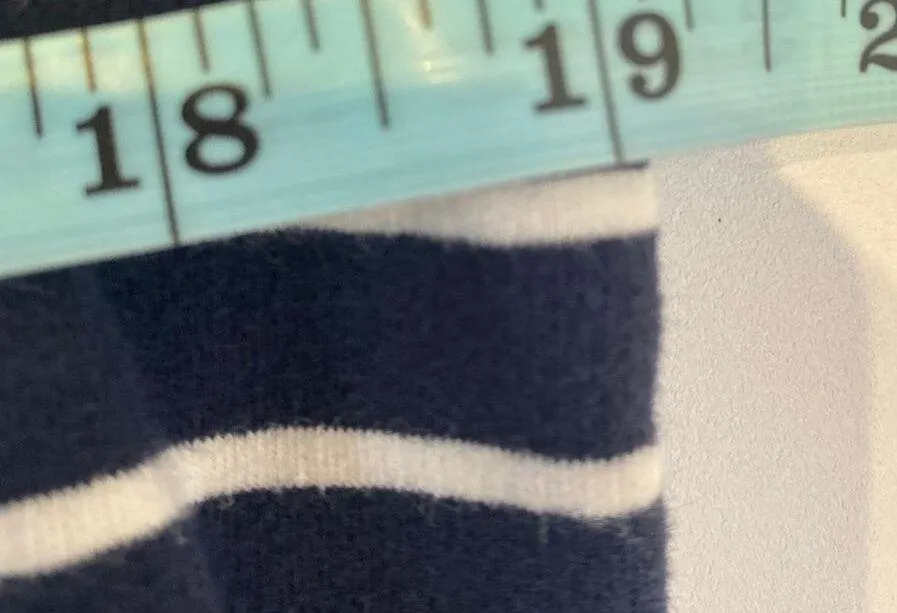 L.L. Bean Navy Blue & White Striped Partial Zip Sweatshirt EUC Sz Sm Cotton - Image 8