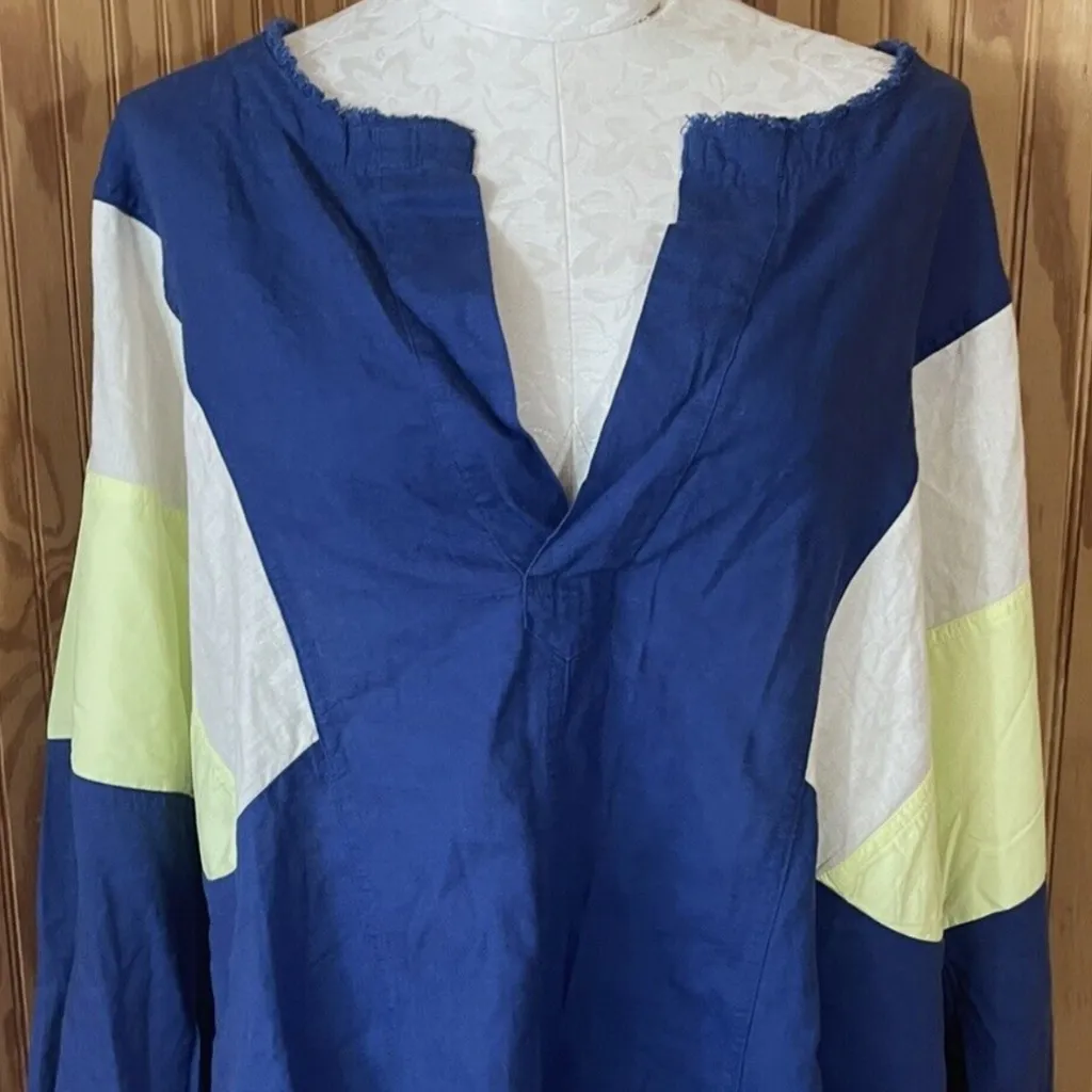 Free People We the Free Beating Hearts Drawstring Top in Blue Alpine sz sm NWT - Image 6