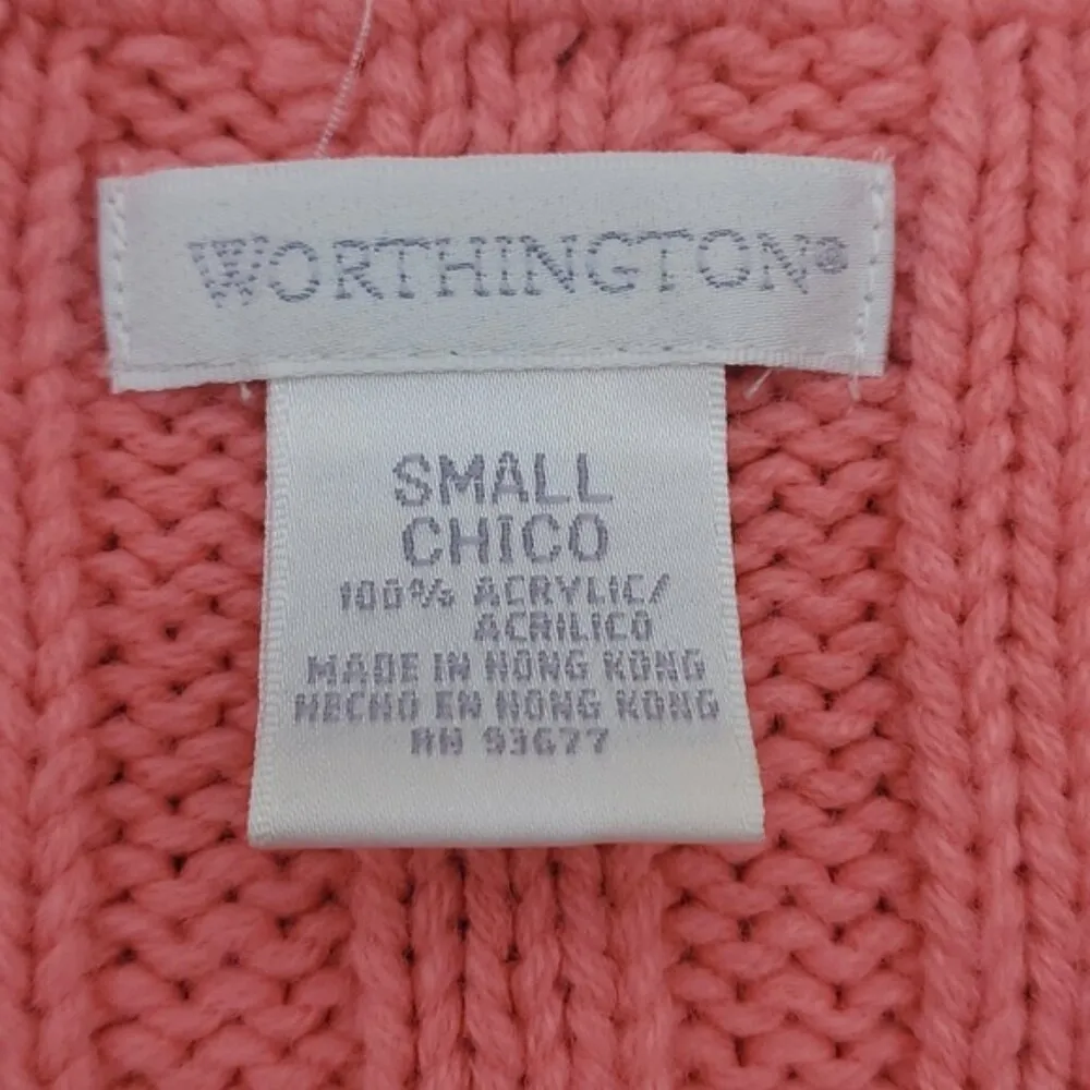 Worthington V-Neck Cable Knit Sweater Size Small - Image 7