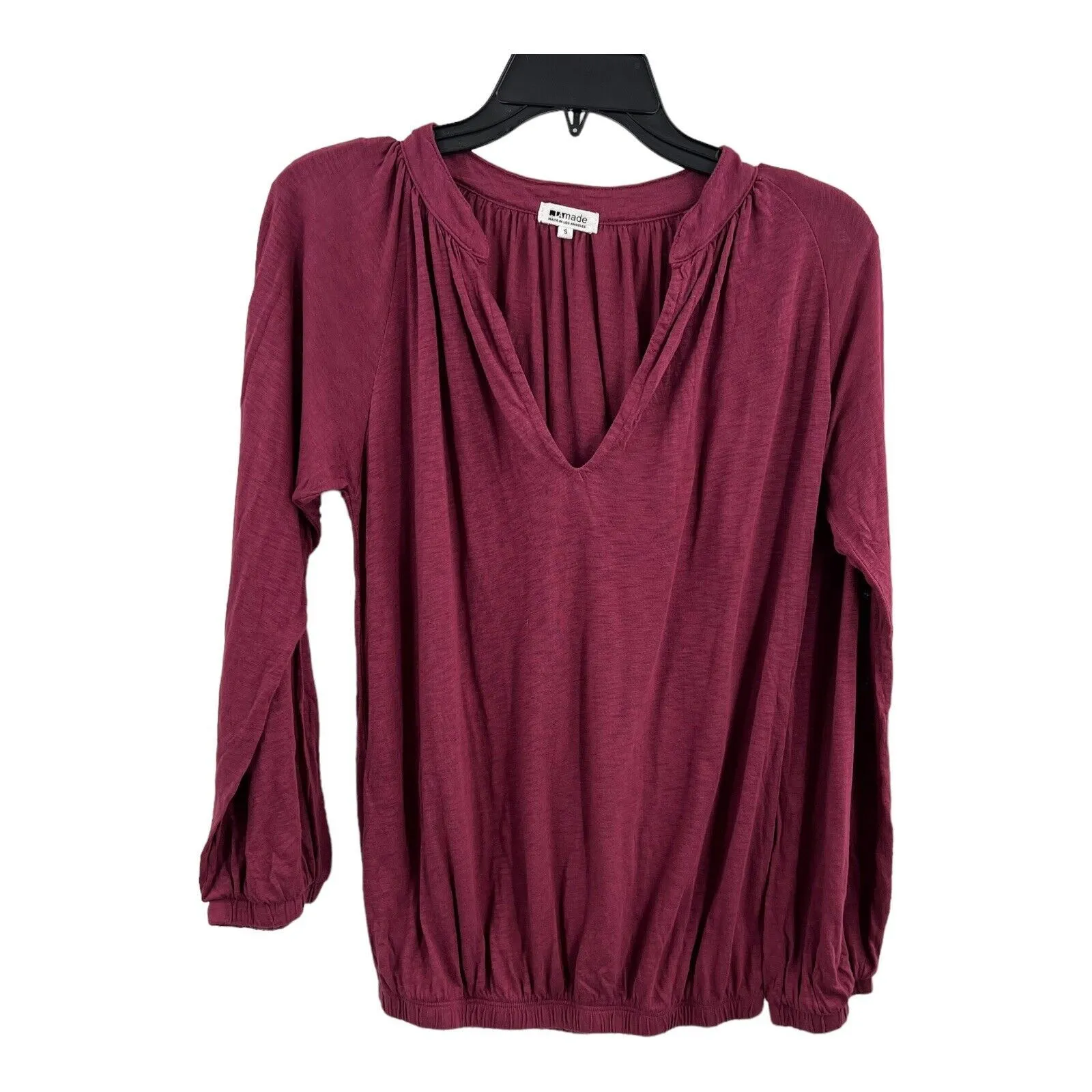 LAMade Dark Pink‎ V Neck Long Sleeve Size Small New Red - Image 4