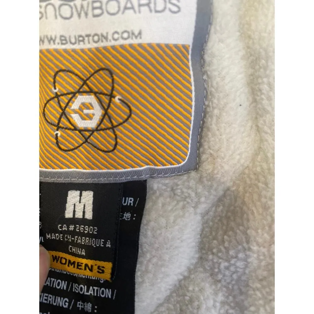 Burton Formula Gray Lime Green Snowboarding Jacket Sz M Fleece Lined Winter Warm - Image 8