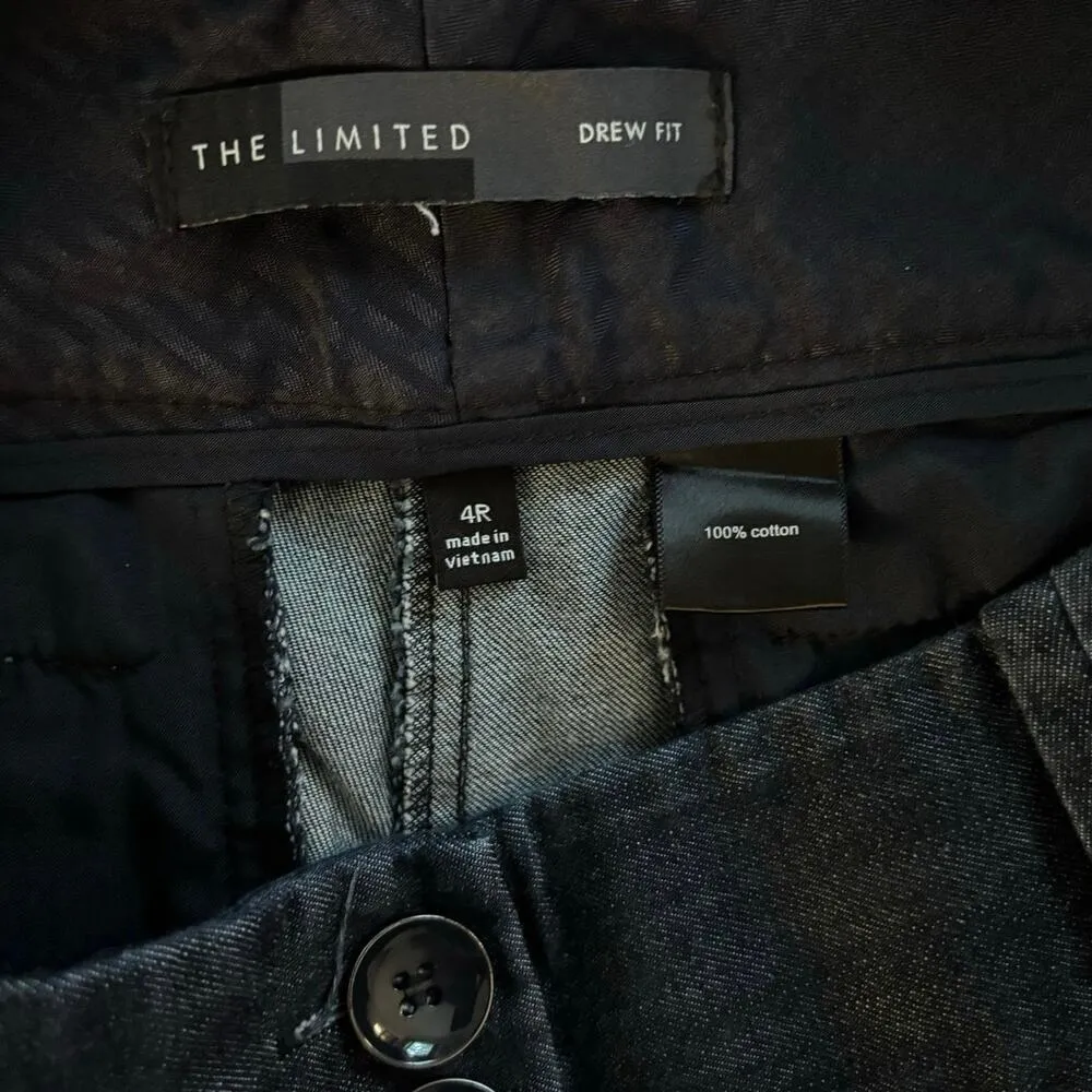 The Limited Size 4 Drew Fit Trousers Pants Dark Chambray Low Mid Rise - Image 3