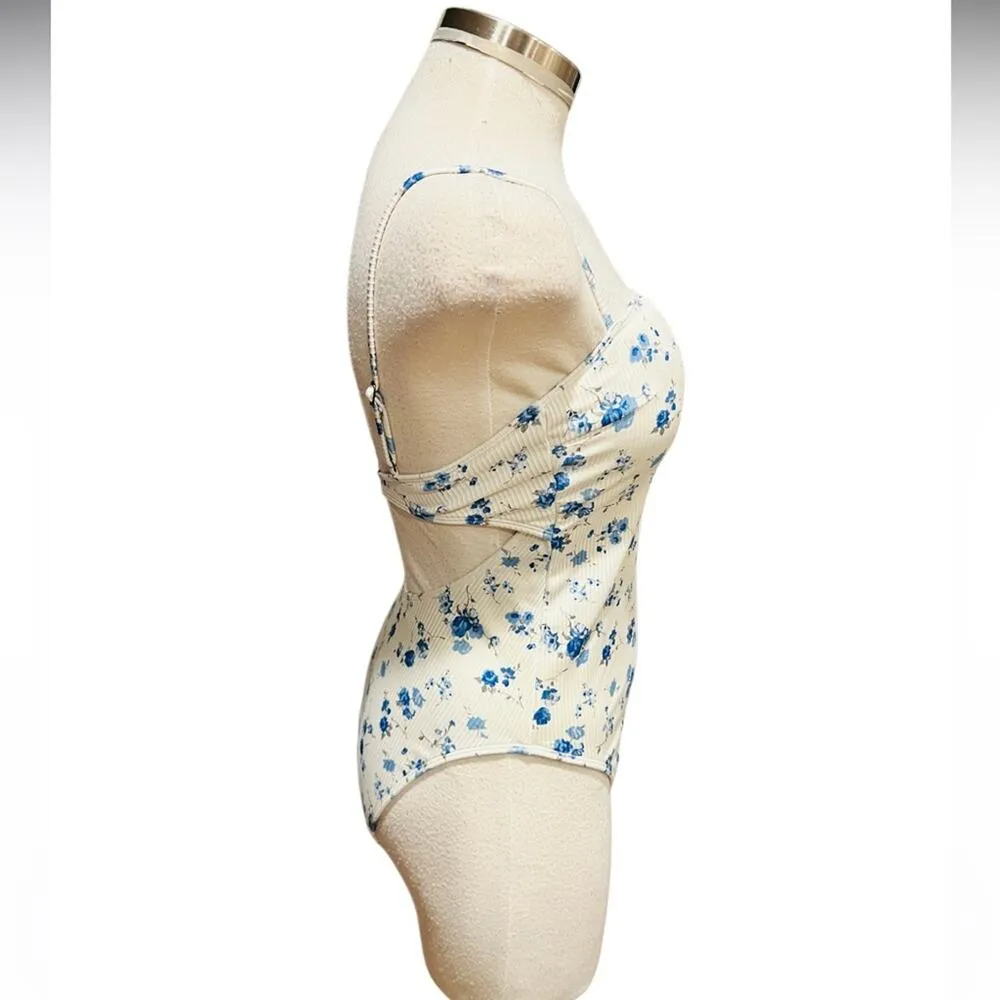 AERIE SWIMWEAR FLORAL SWIMMING SUIT ONE PIECE SMALL - Image 3