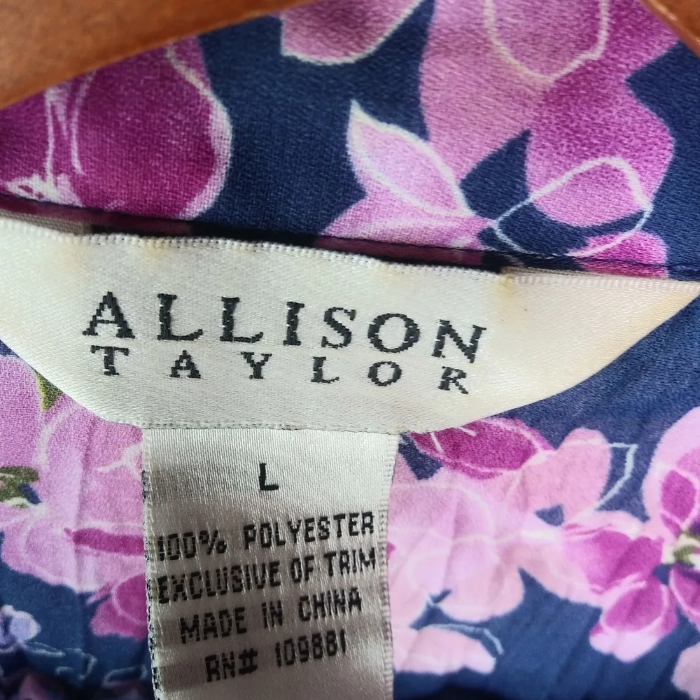 Allison Taylor L Y2K Fairy Purple Floral Stretch Femme Top - Image 3