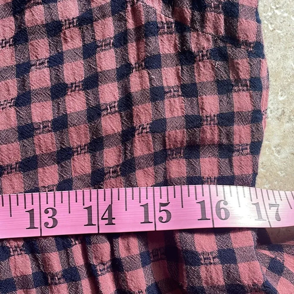 Madewell Short-Sleeve Tiered Mini Dress in Gingham Check - Image 11