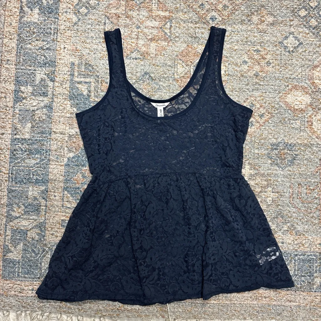 Aeropostale Midnight Blue Lace Blouse - Image 4