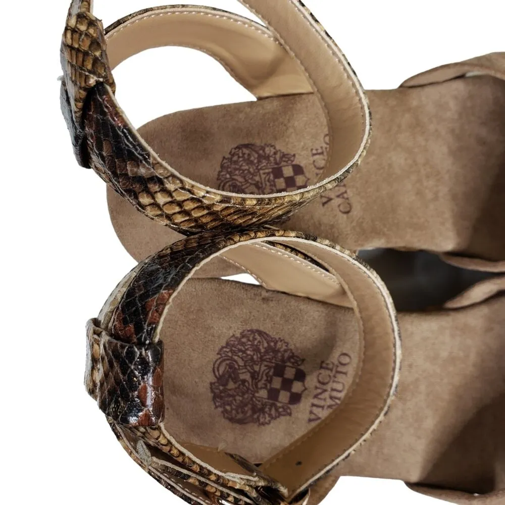 Vince Camuto Womens 9 Keedra Snake Embossed Platform Wedge Sandal NEW - Image 8