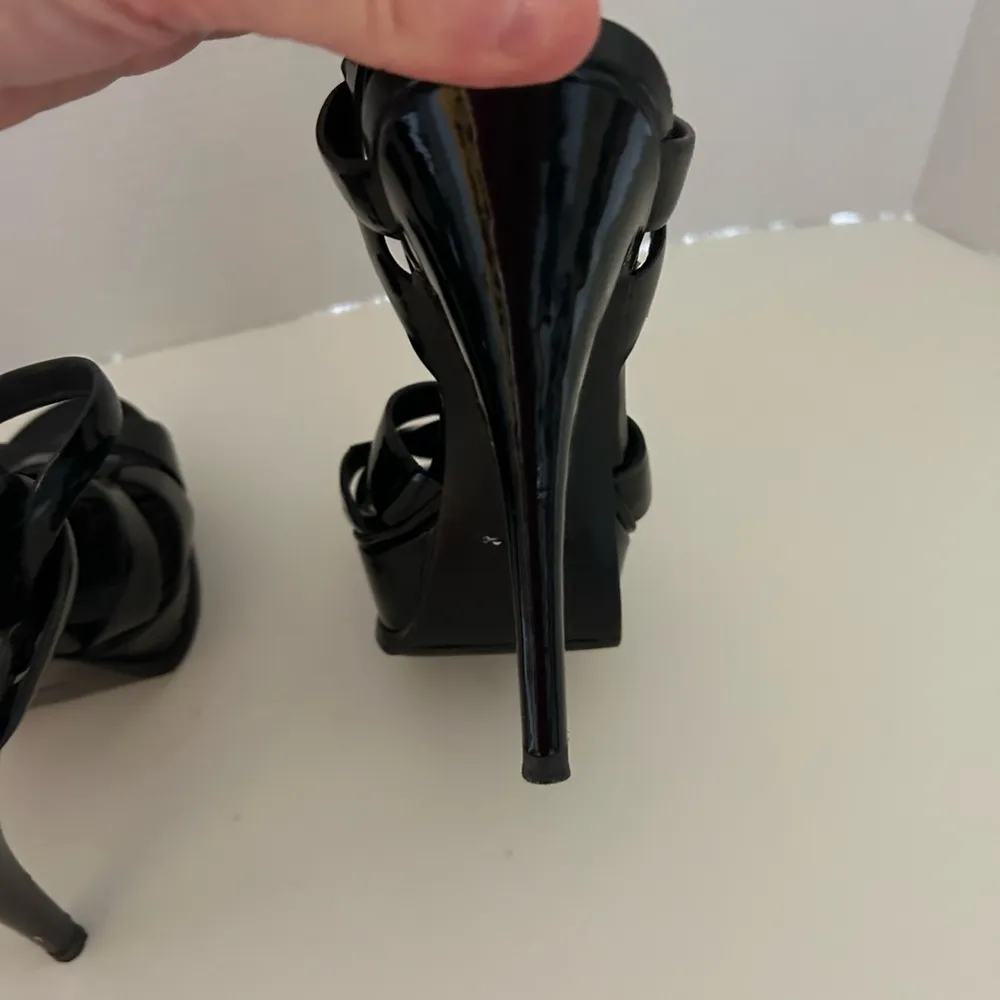 YSL platform heels in black, size 7 - Image 7