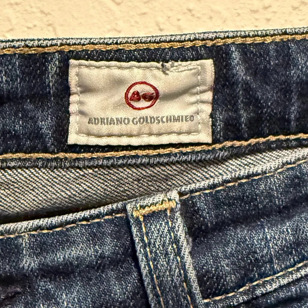 AG Adriano Goldschmied The Stilt Cigarette Leg Jeans Dark Wash Size 30R Stretch - Image 2