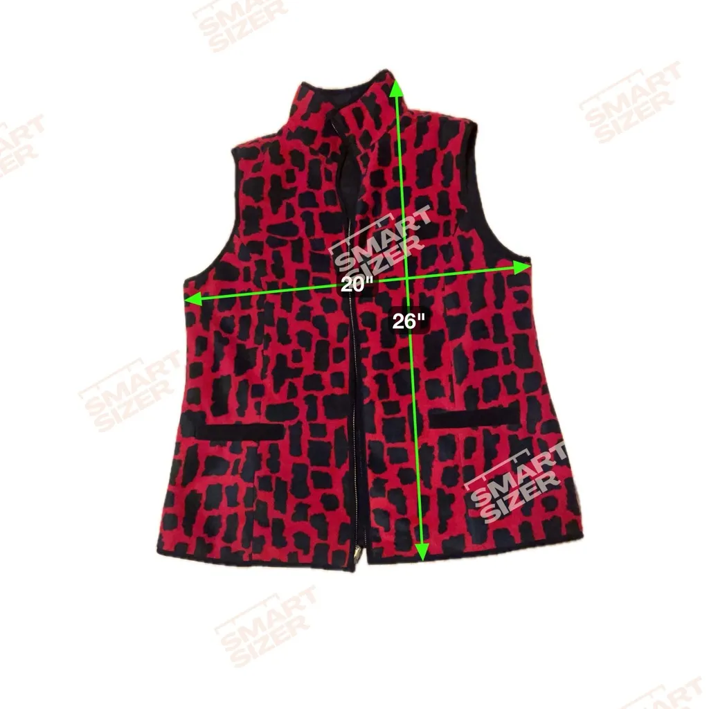 Red and Black Patterned Vest Size L - Image 5