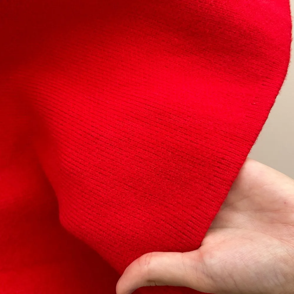 ontwelfth Red Fringey Sweater, Bright Red Knit Crewneck Sweater, Size Medium - Image 16