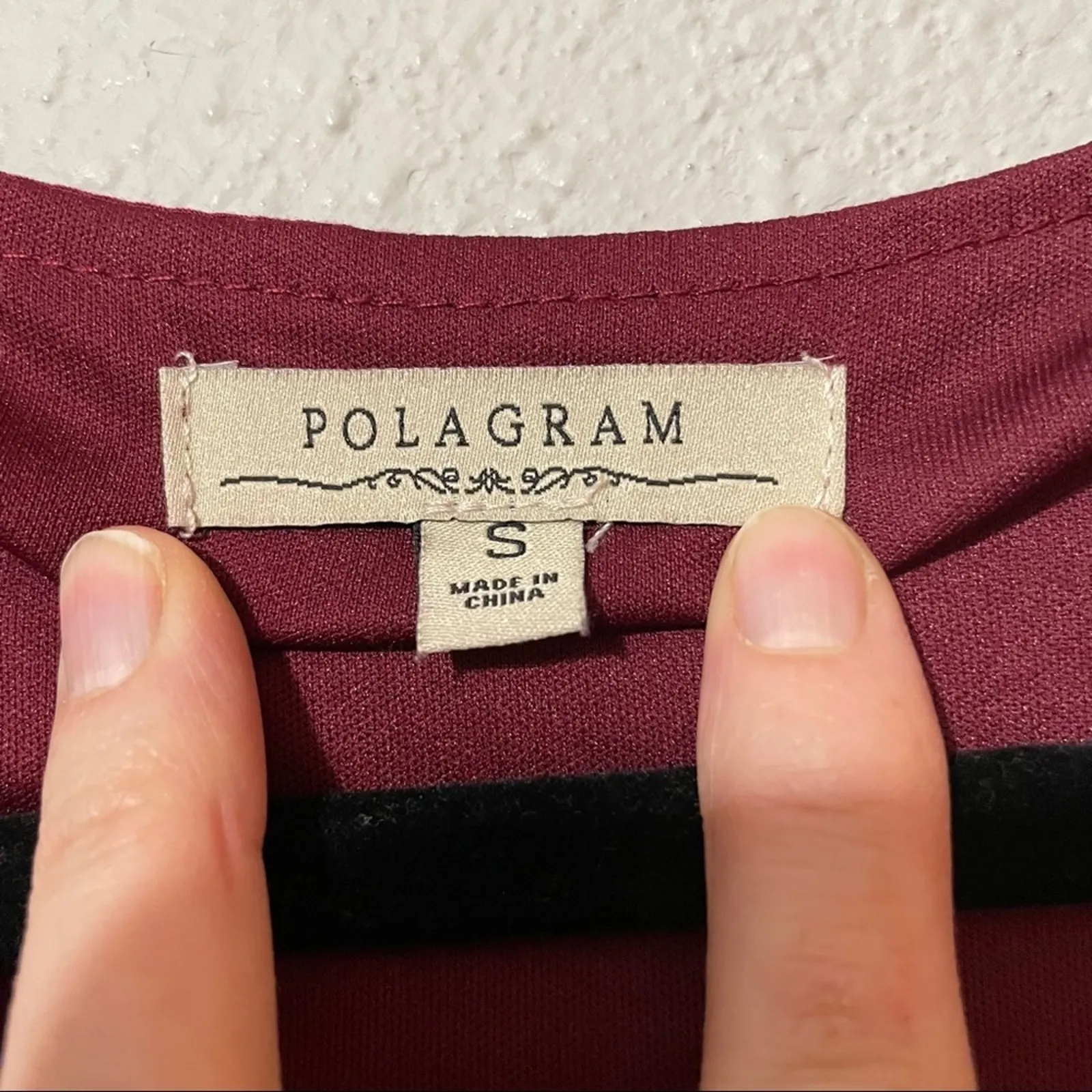 Polagram Burgundy Boho Embroidered Boho Short Sleeve Babydoll Dress Womens S - Image 6