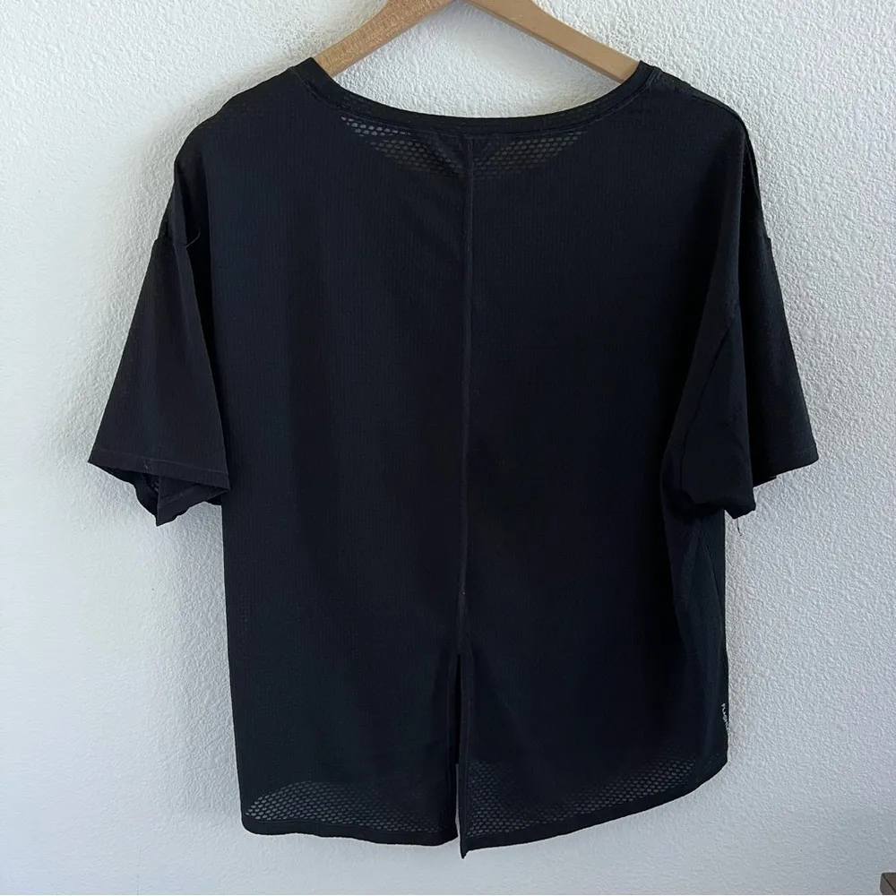 The North Face Black Gray Mixed Media mesh T-shirt Tee Flash Dry Large - Image 3