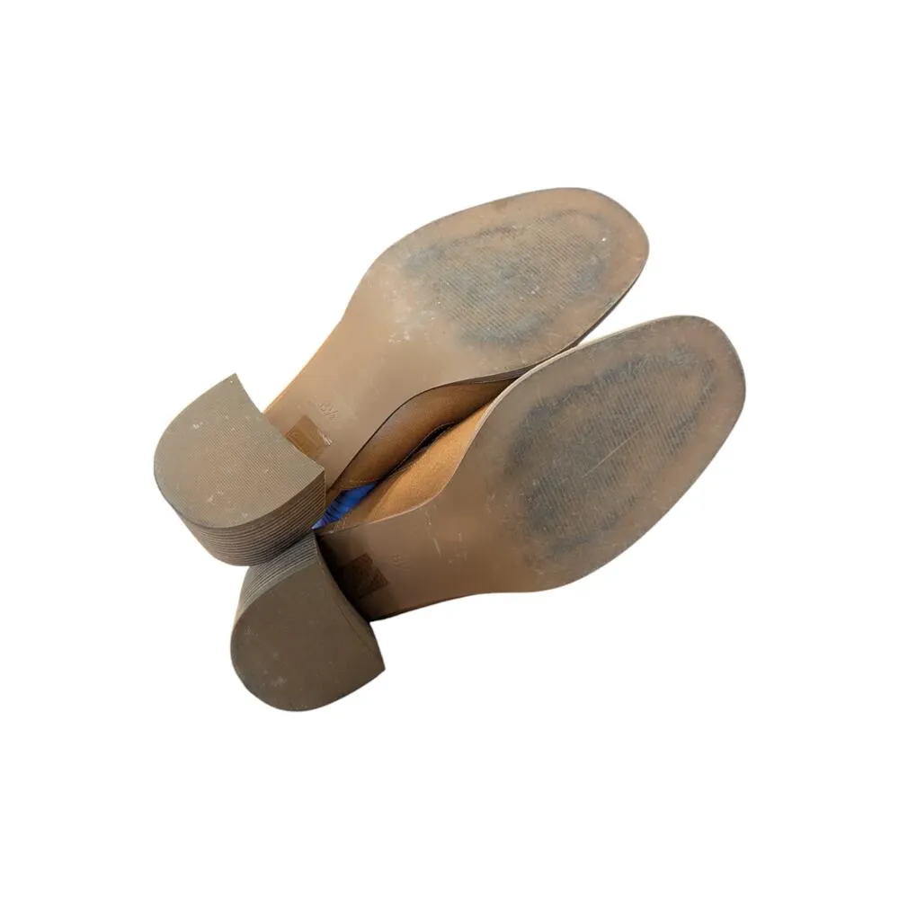 Madewell Carey Mule Leather Brown Tan Womens 8.5 Slip On Heels Twee Preppy Shoes - Image 5