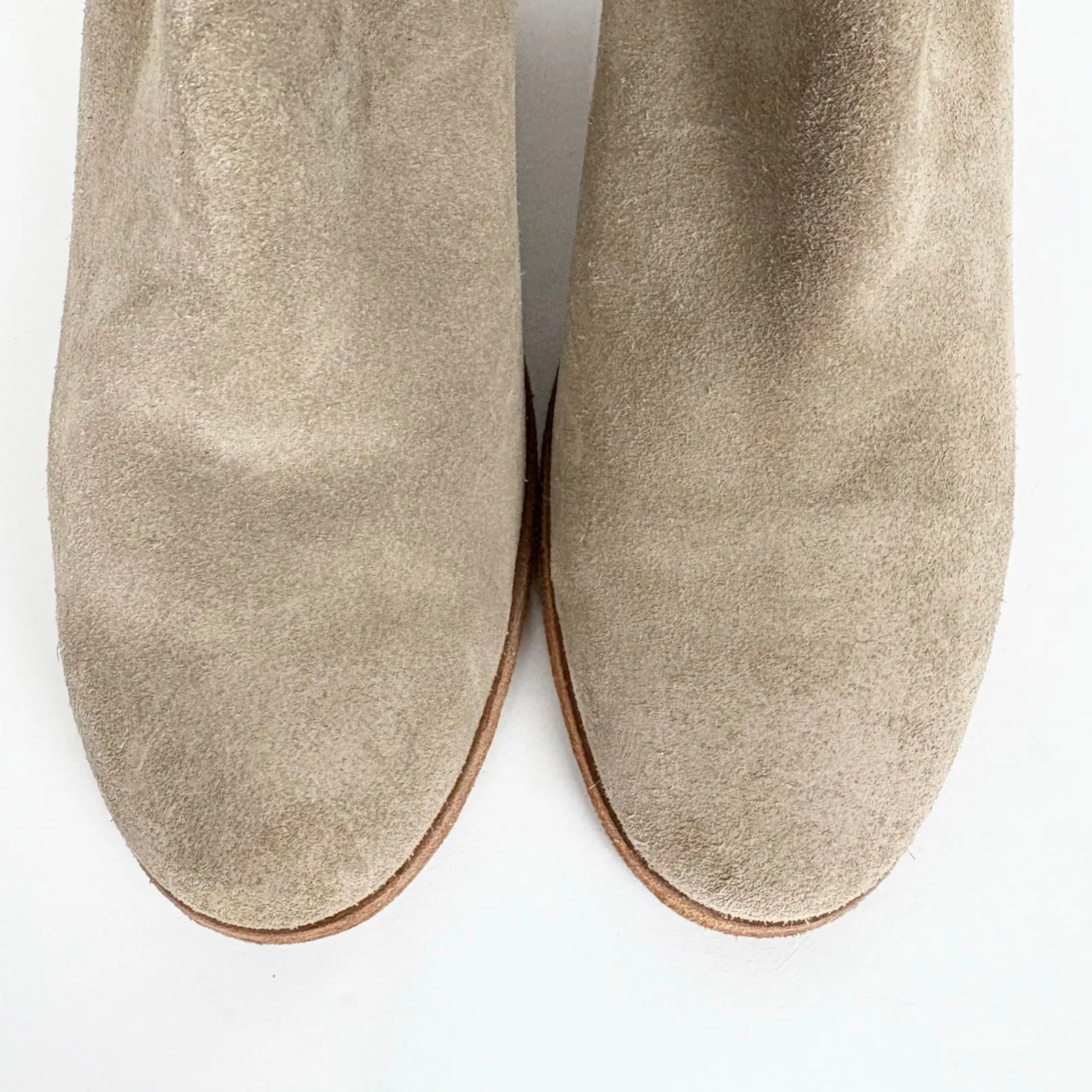 Frye Naomi Pickstitch Booties Ash Soft Oiled Italian Suede Back Zip Size 7.5 - Image 4