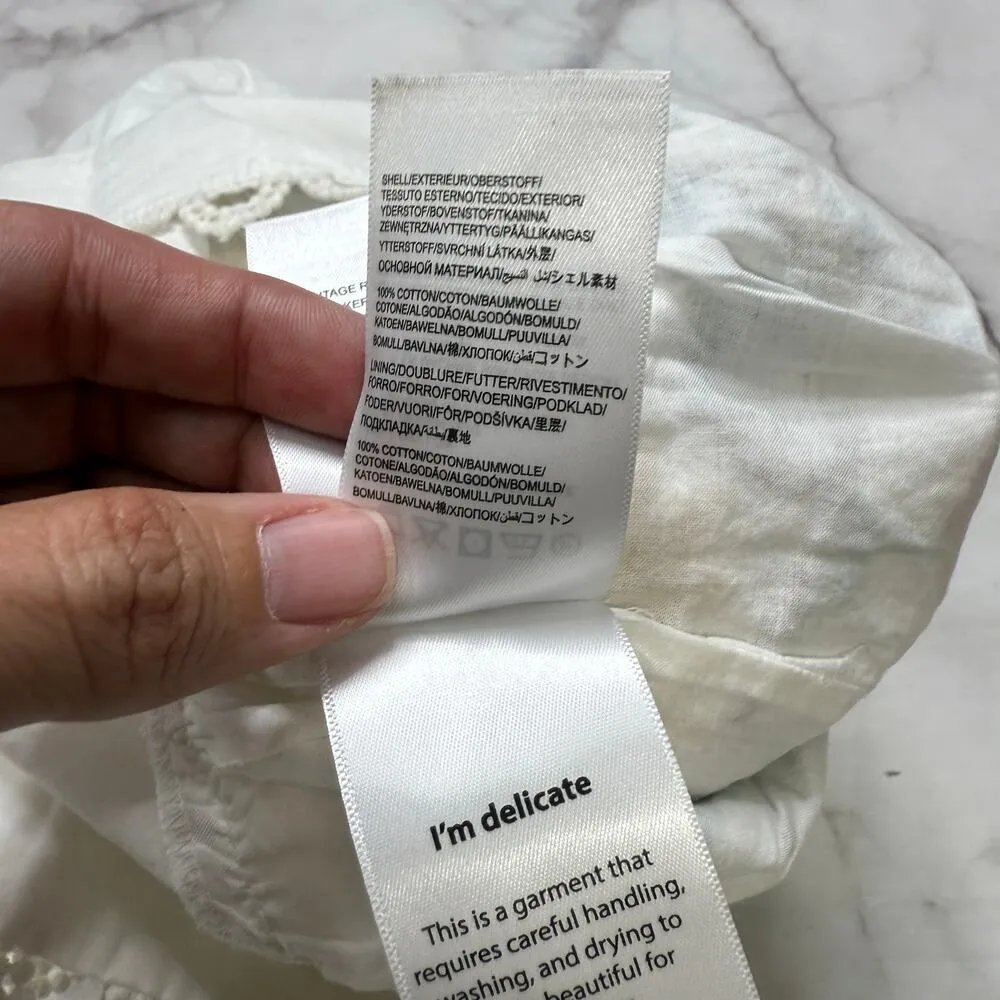 Farm Rio Pitanga Embroidery Mini Skirt Size XL Off White New Crochet Birds - Image 9