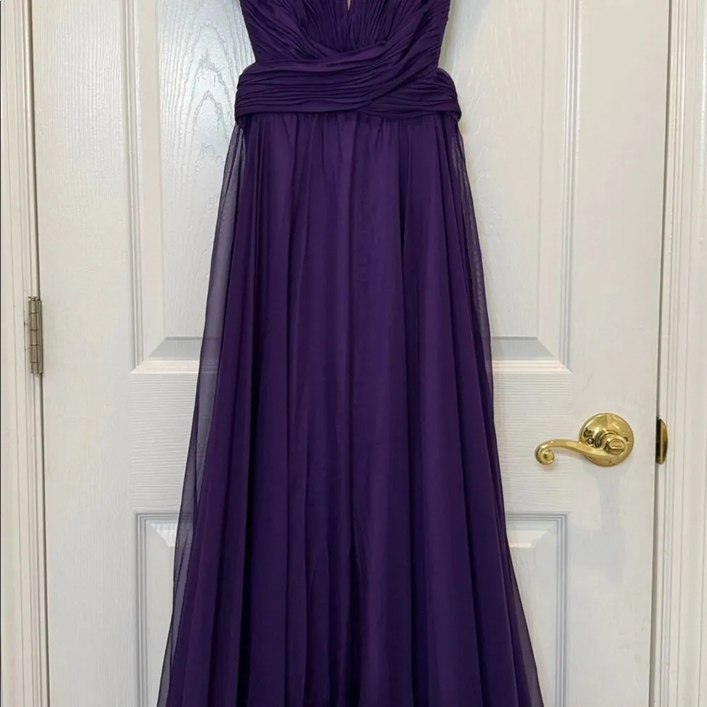 Mac Duggal 67911 Purple Ruffle Tiered Cut-Out Chiffon Gown Size 4 NWT - Image 7