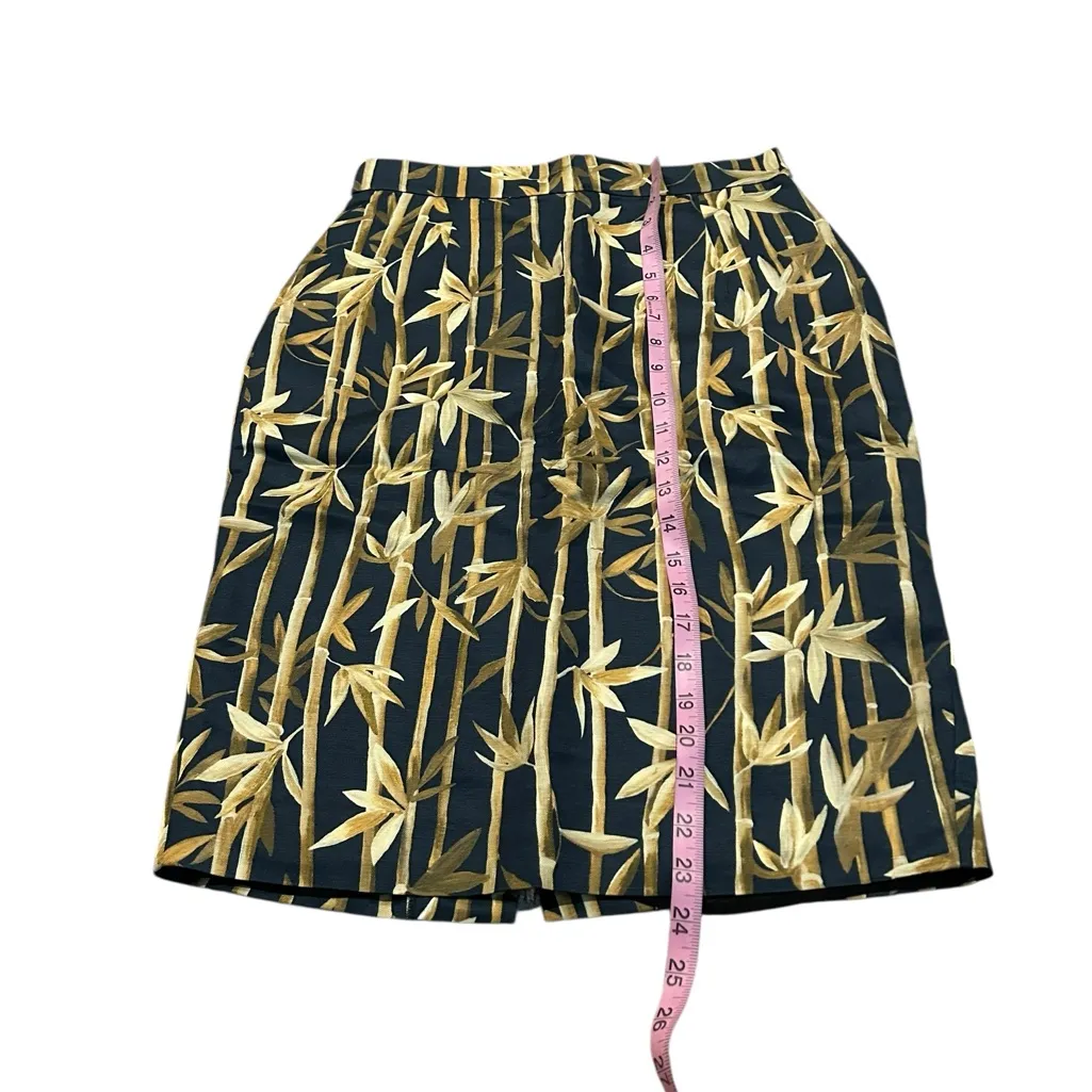 LES COPAINS bamboo and leaves pencil skirt Size 6 - Image 2