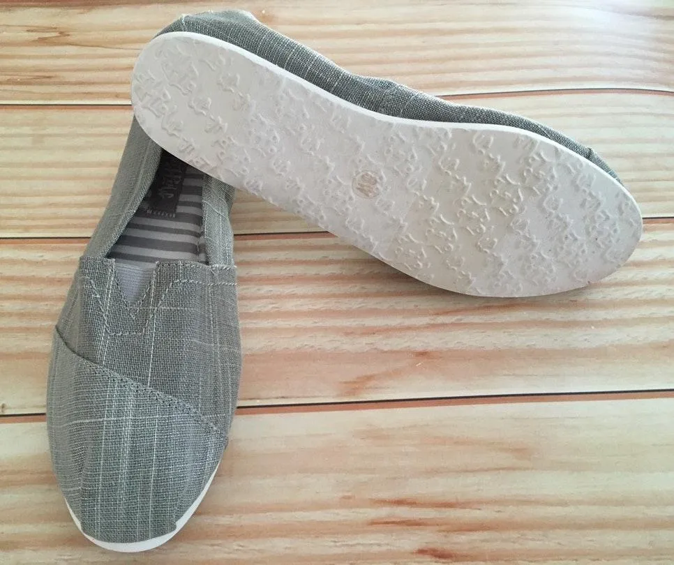 Gray Canvas Flats Size 8 - Image 5