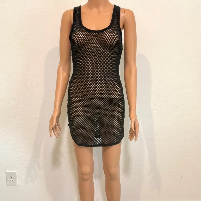 Isabel Marant 1 sheer crochet tunic swim cover up dress SW2 3150 - Image 8