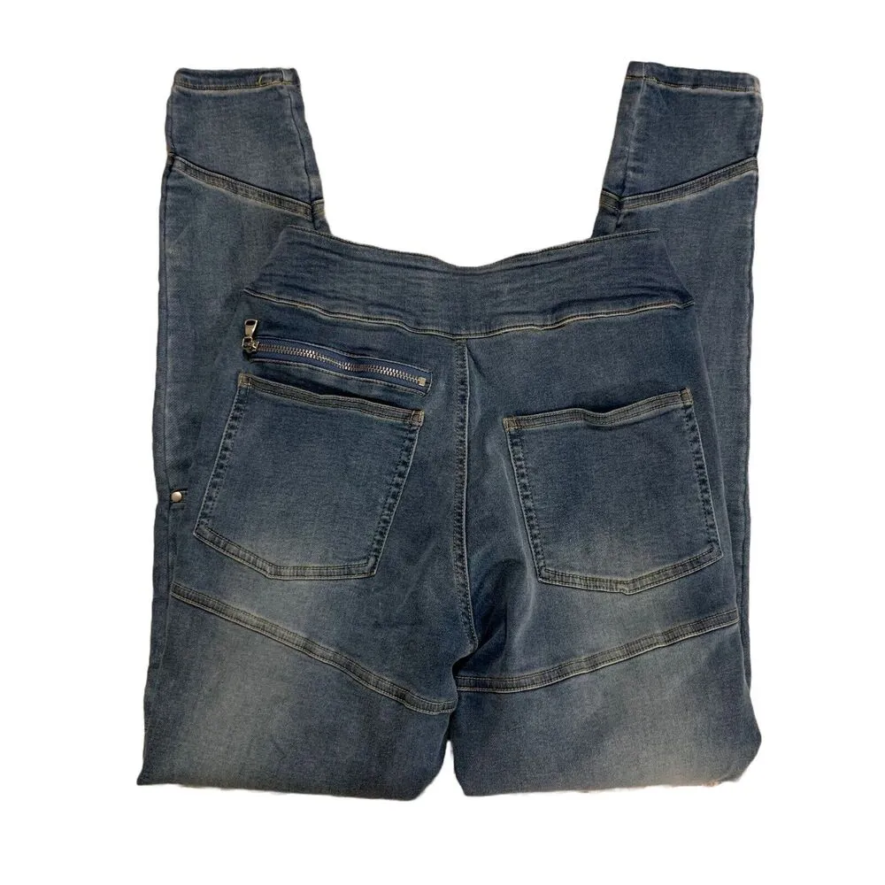 Maniere De Voir Jeans Sz 4 NWT Denim Cut Out Skinny Avant Garde Punk Grunge Y2K Blue - Image 5