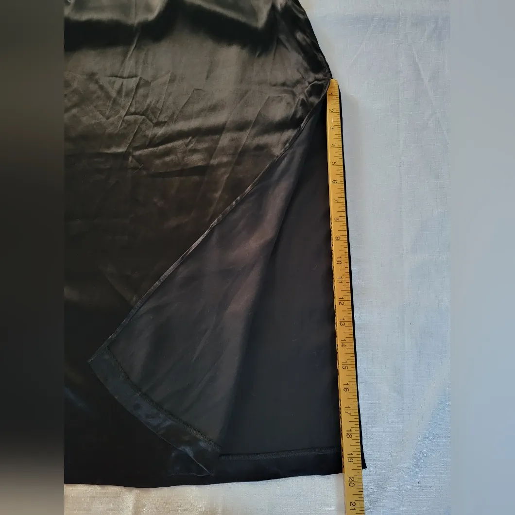 Zara Black Satin Skirt & Top Set Size L - Image 11