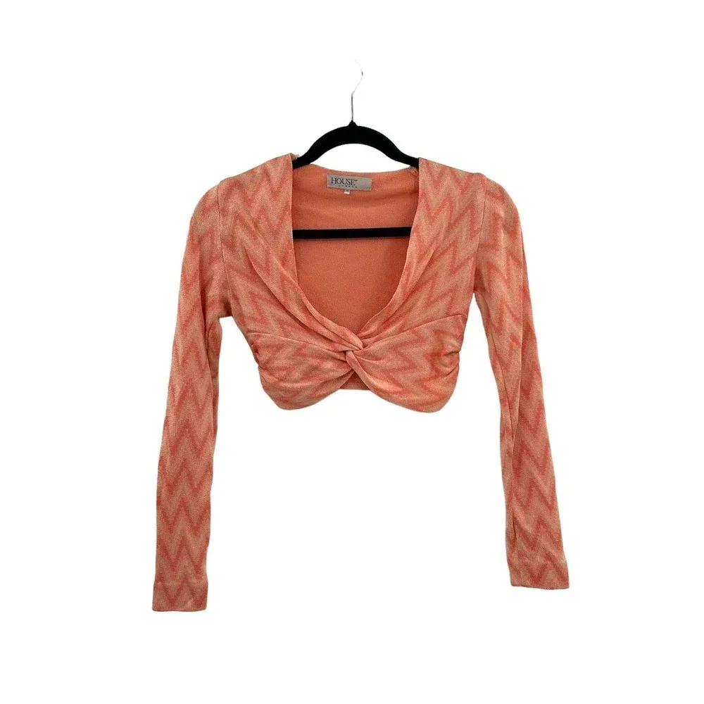 House of CB London‎ Bertille Peach ZigZag Bandage Top Cropped Size XS - Image 3