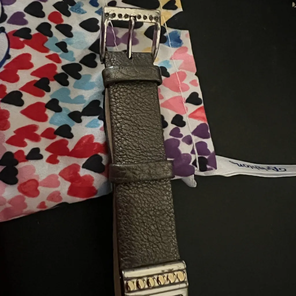 Brighton Osaka Watch Women Silver Tone Rectangle Dial Italian Calfskin - Image 13