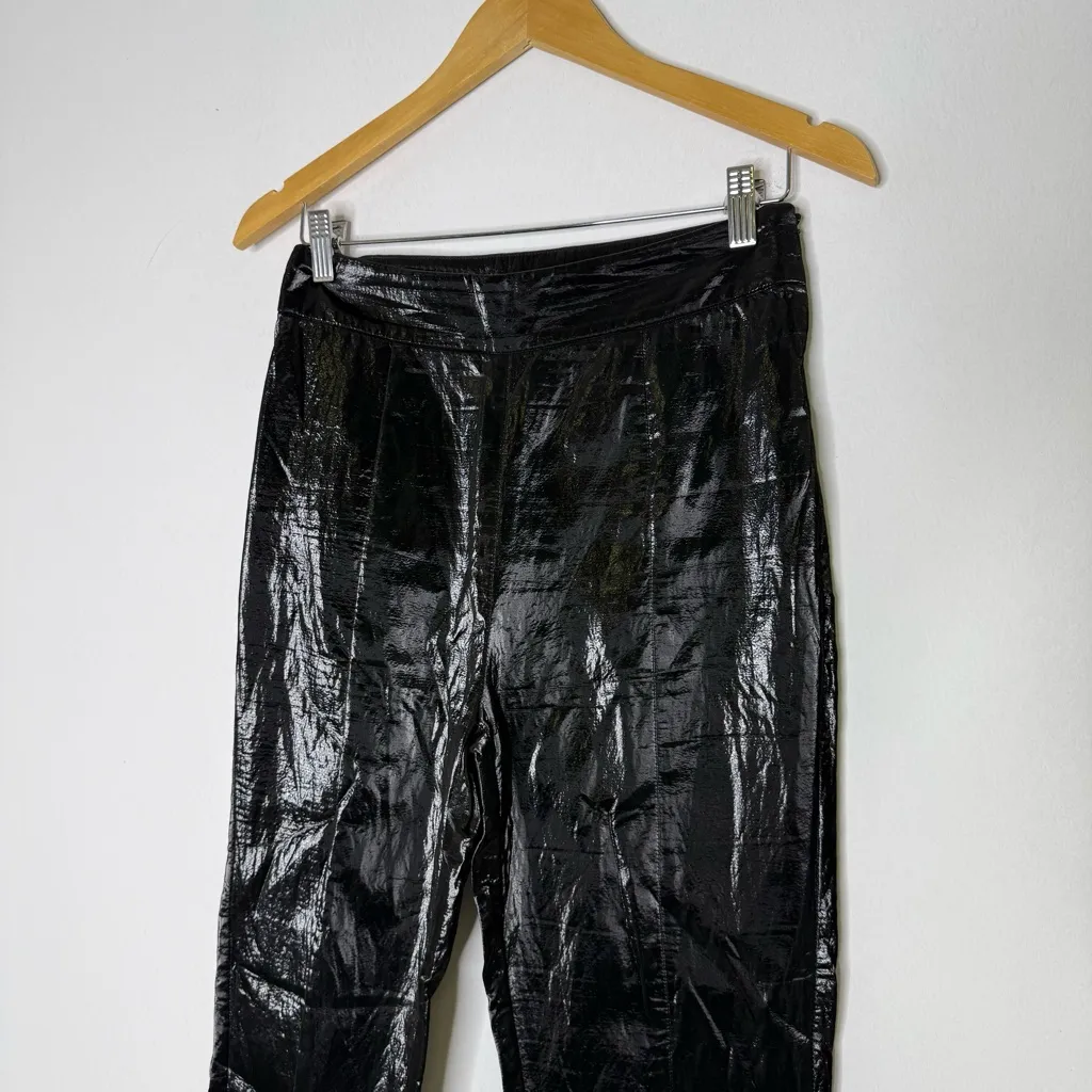 Atoir Something Real Leggings Black Size 6 US Patent Vinyl Look Pants w/ Zippers - Image 4