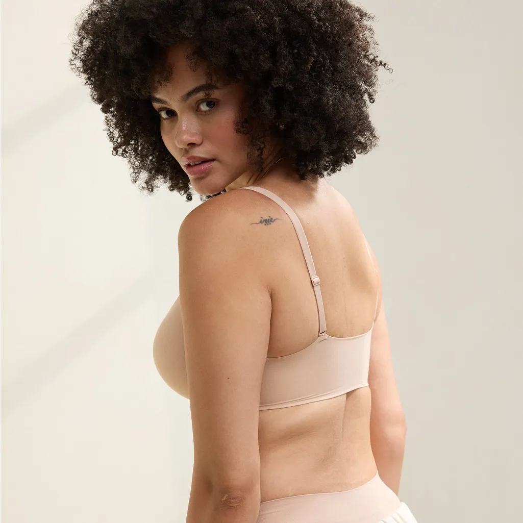 AERIE Smoothez Pull On Push Up Plunge Bra in Sand Tan Beige Size 32A NWT - Image 3