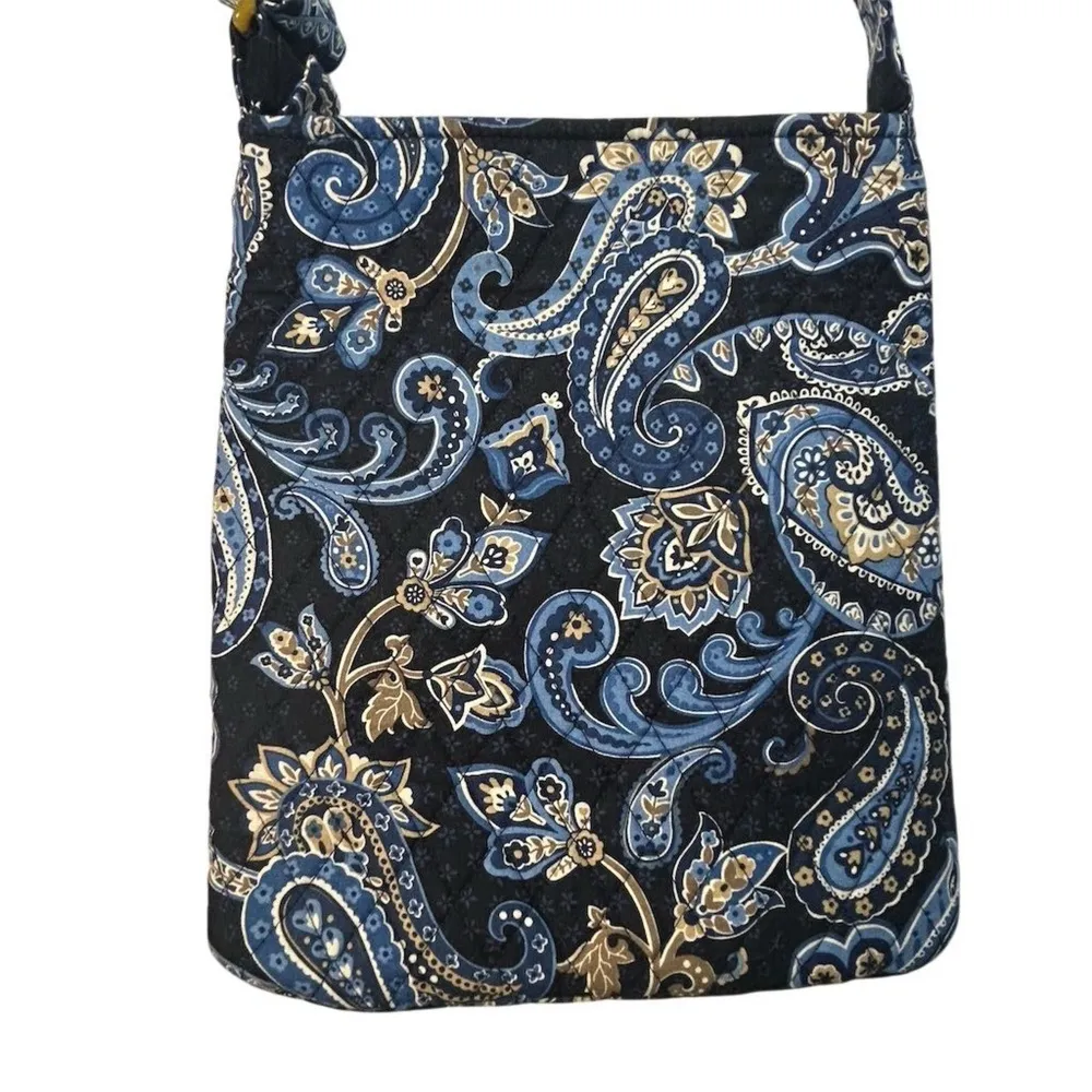 VERA BRADLEY Windsor Navy Paisley HIPSTER Crossbody Bag Purse Retired Patern GUC - Image 3