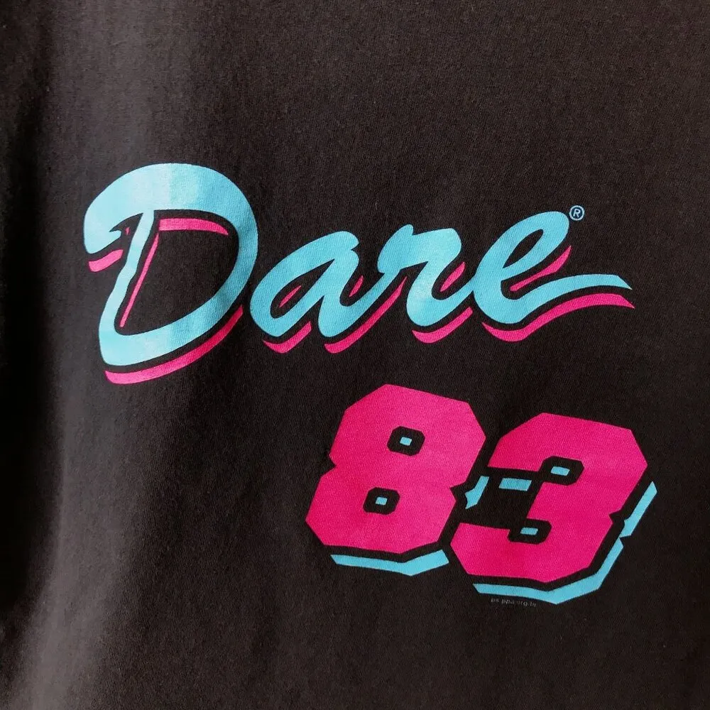 DARE 83 Graphic Tee S Black Neon Colors Retro Look Casual Adult Unisex Fit - Image 13