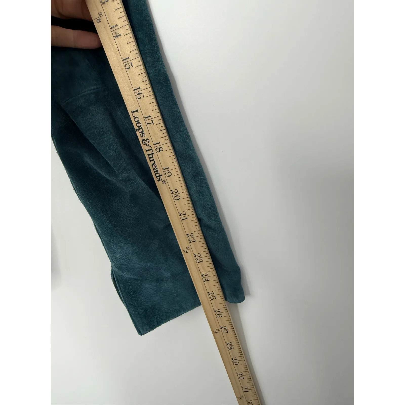 Coldwater Creek Teal Suede Leather Zip Jacket XL Soft Retro Y2K Minimalist - Image 9